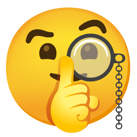 face with monocle shushing face