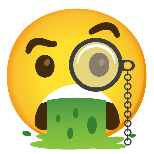 face with monocle face vomiting