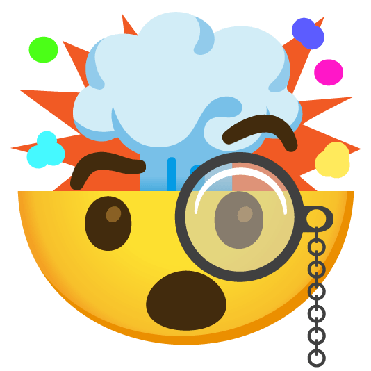 face with monocle exploding head