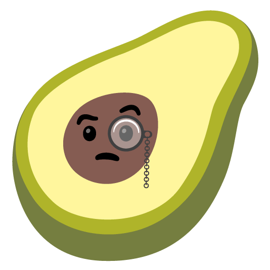 face with monocle avocado