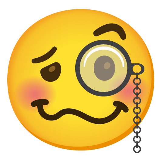 face with monocle woozy face