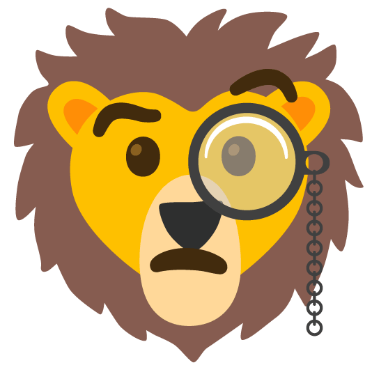 face with monocle lion face