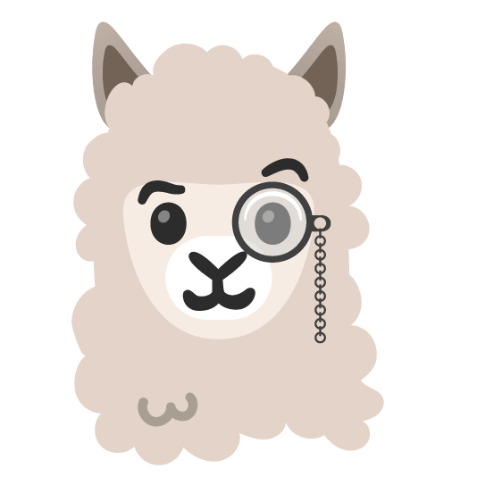 face with monocle llama