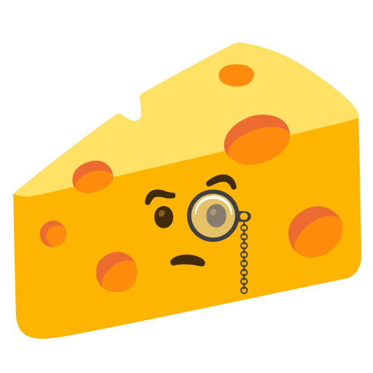 face with monocle cheese wedge