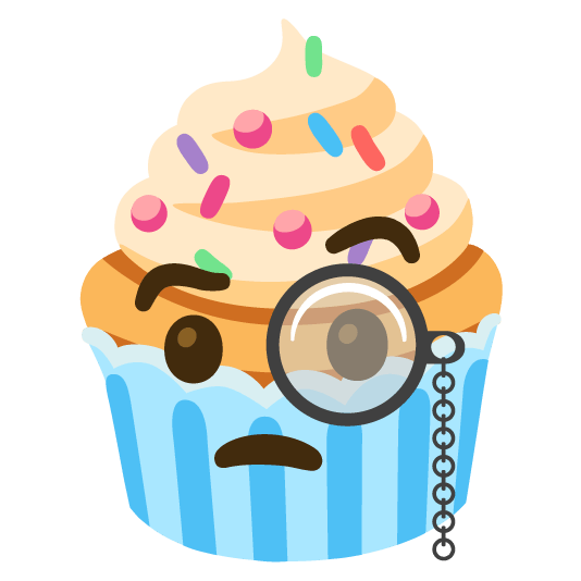 face with monocle cupcake