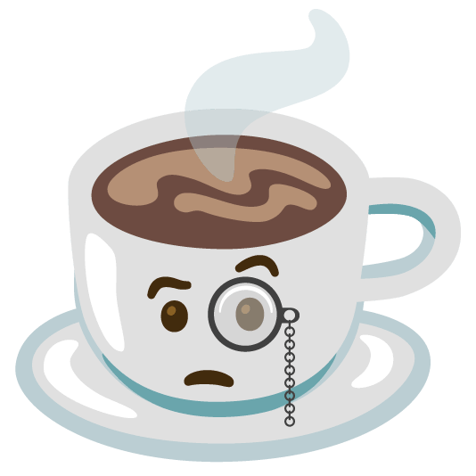 face with monocle coffee