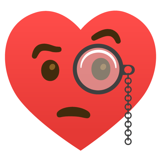 face with monocle hearts