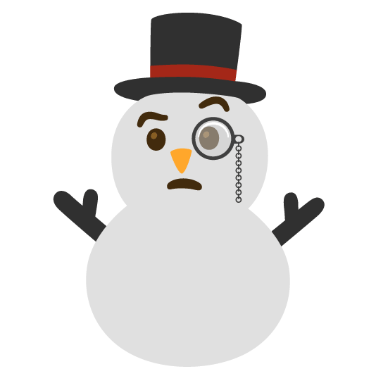 face with monocle snowman without snow