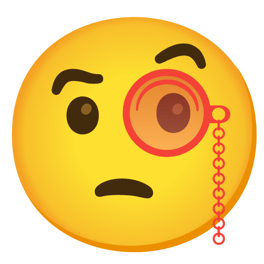 face with monocle heart