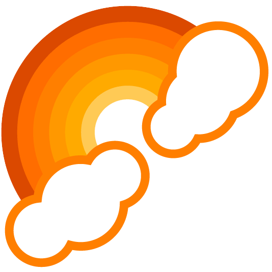 orange heart rainbow