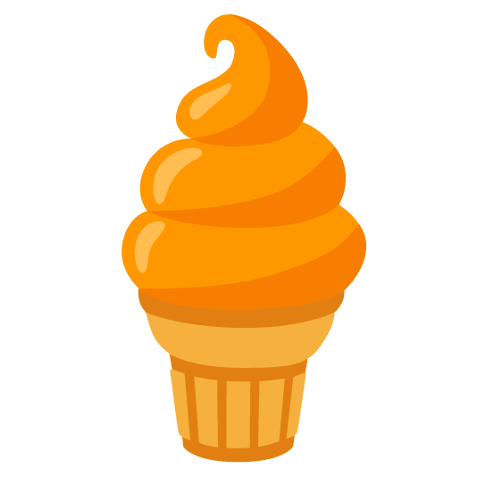 orange heart icecream