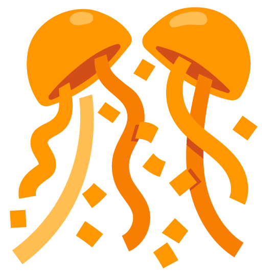 orange heart confetti ball