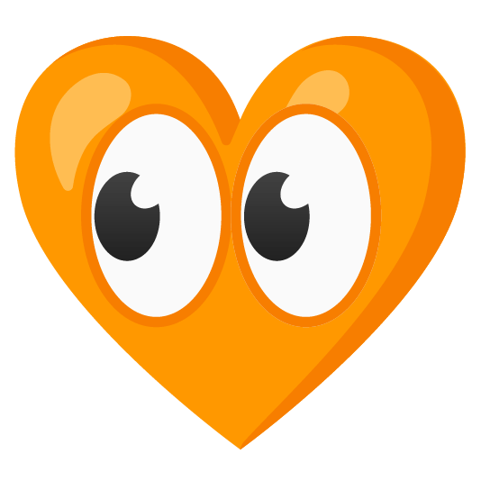 orange heart eyes