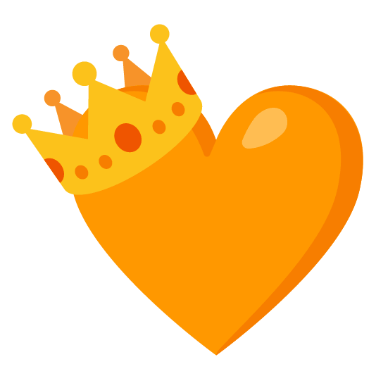 orange heart crown