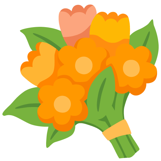 orange heart bouquet