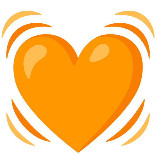 orange heart heartbeat