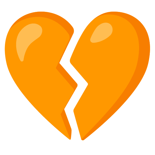 orange heart broken heart