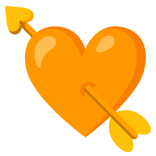 orange heart cupid