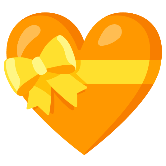 orange heart gift heart
