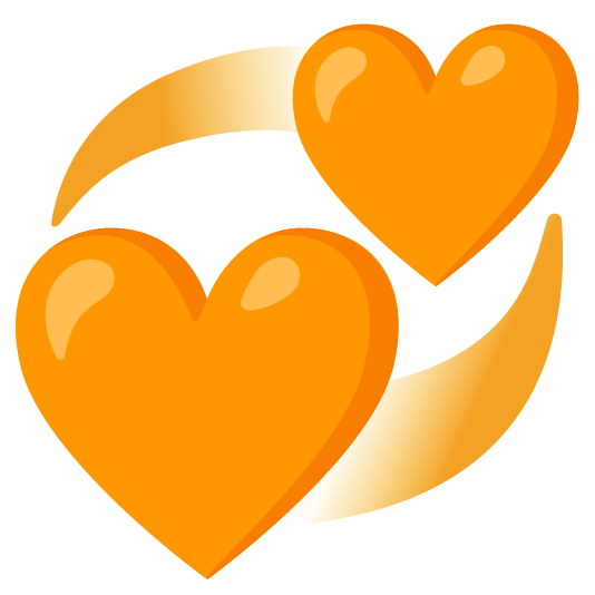 orange heart revolving hearts