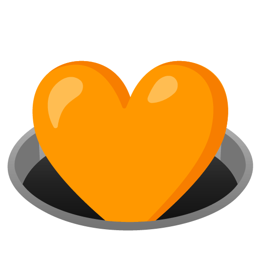 orange heart hole