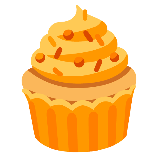 orange heart cupcake