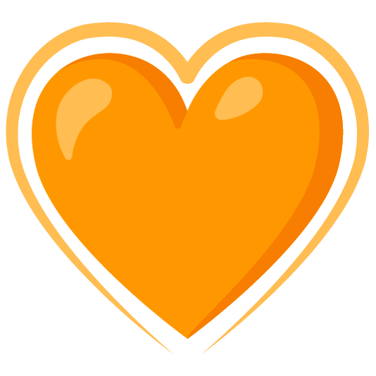 orange heart hearts