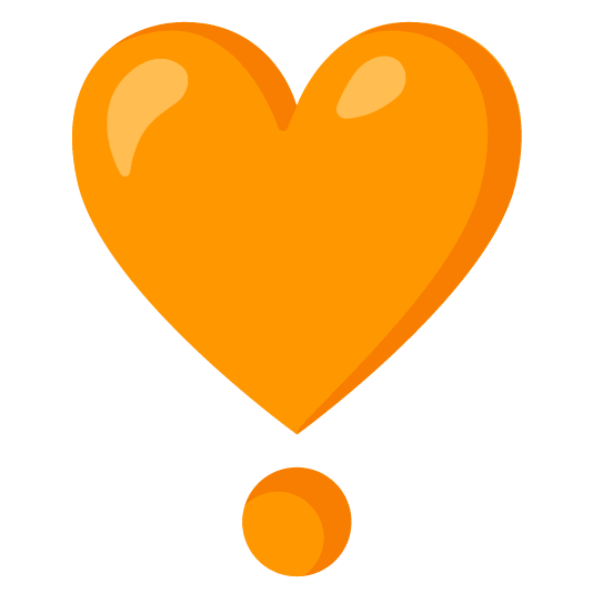 orange heart heavy heart exclamation mark ornament