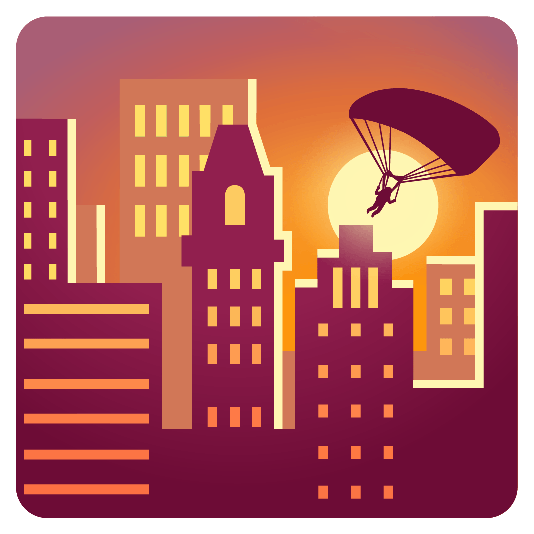 parachute city sunrise