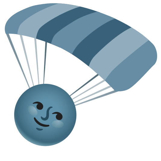 parachute new moon with face