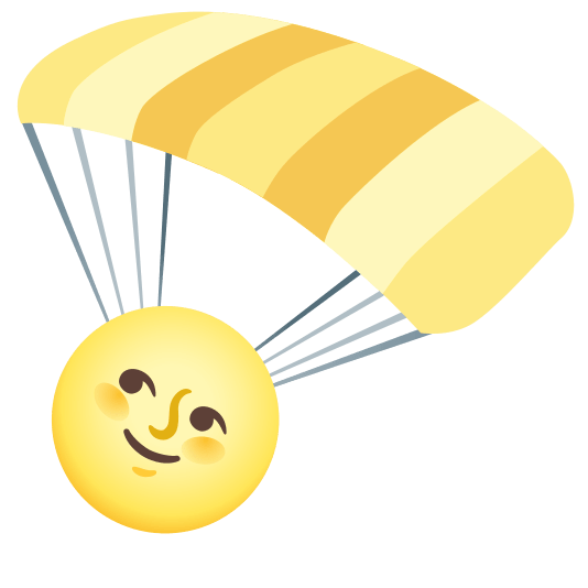 parachute full moon with face