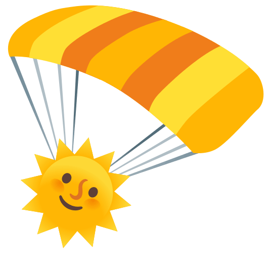 parachute sun with face