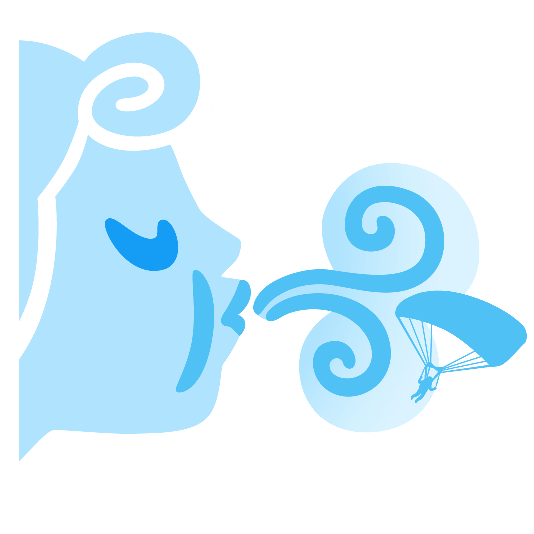 parachute wind blowing face