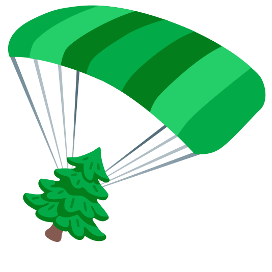 parachute evergreen tree
