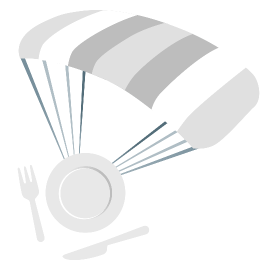 parachute knife fork plate