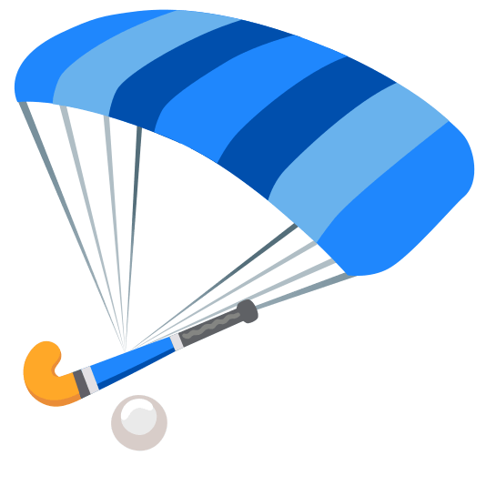 parachute field hockey stick and ball
