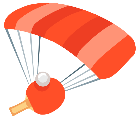 parachute table tennis paddle and ball