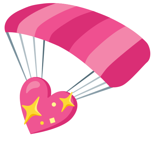 parachute sparkling heart