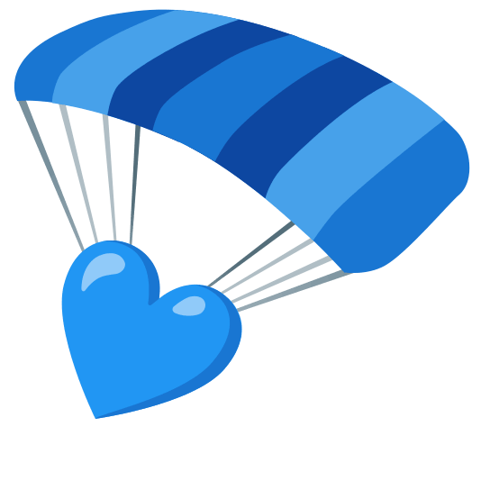 parachute blue heart