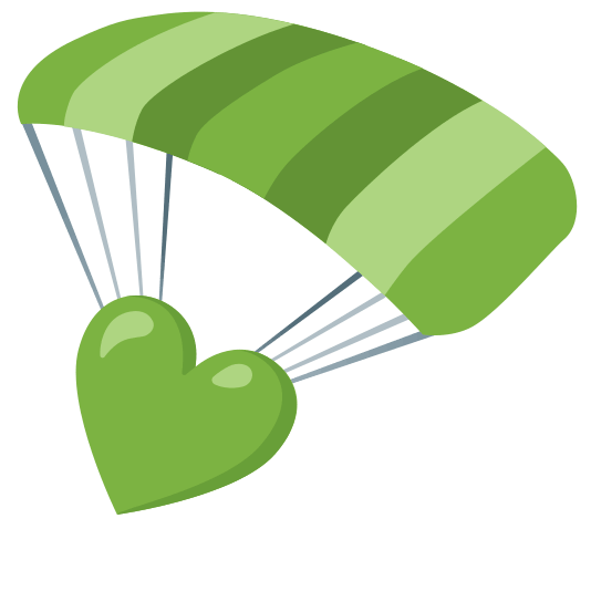 parachute green heart