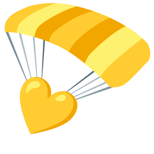 parachute yellow heart