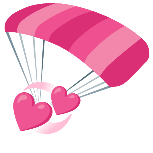 parachute revolving hearts