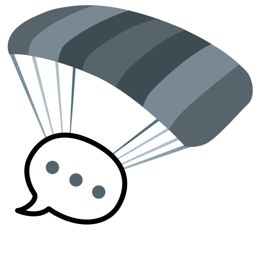 parachute speech balloon