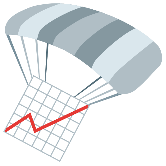 parachute chart with upwards trend