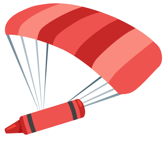 parachute lower left crayon
