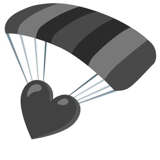 parachute black heart