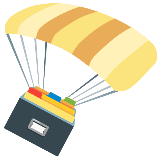 parachute card file box