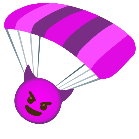 parachute smiling imp