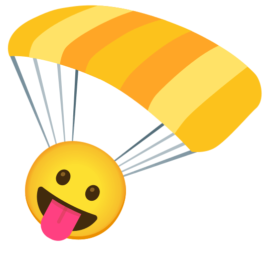 parachute stuck out tongue
