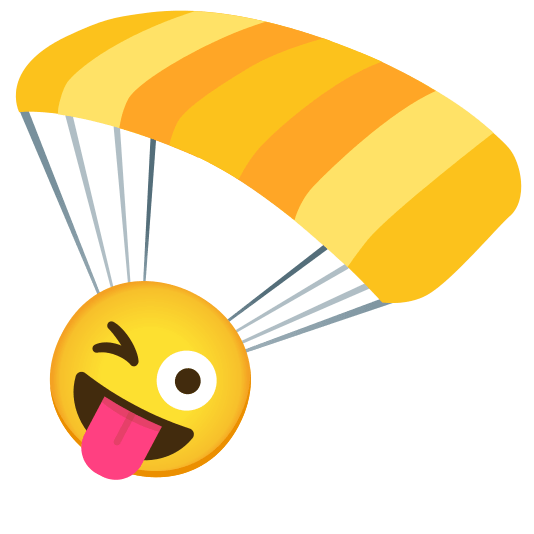parachute stuck out tongue winking eye